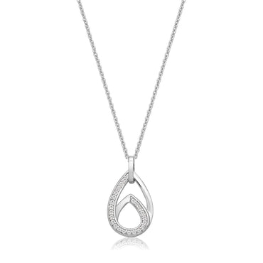 Silver & Co Interlinked Pear-Shaped Pendant