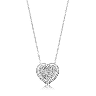 Silver & Co Pave Heart Pendant