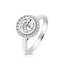 Silver Cubic Zirconia Round Halo Ring