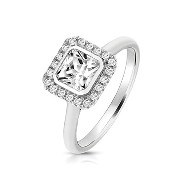 Silver & Co Zirconia Cushion Style Ring