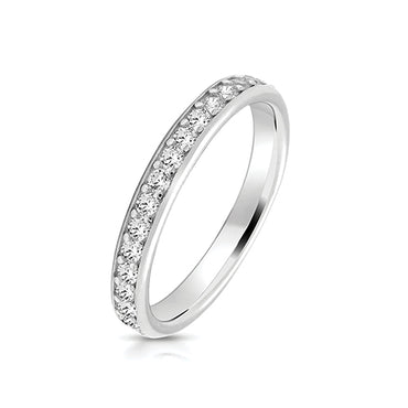 Silver Cubic Zirconia 1/2 Eternity Ring