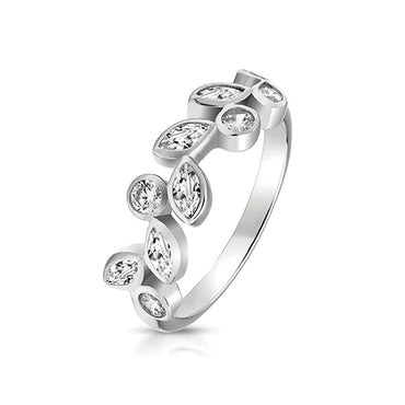Silver Marquise Shape Cubic Zirconia Ring