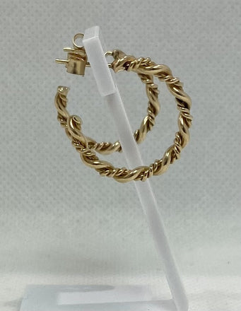 Pre-Loved 9ct Twist Rope Earrings