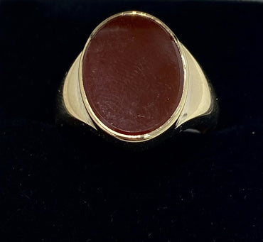 Vintage 9ct Carnelian Oval Signet Ring