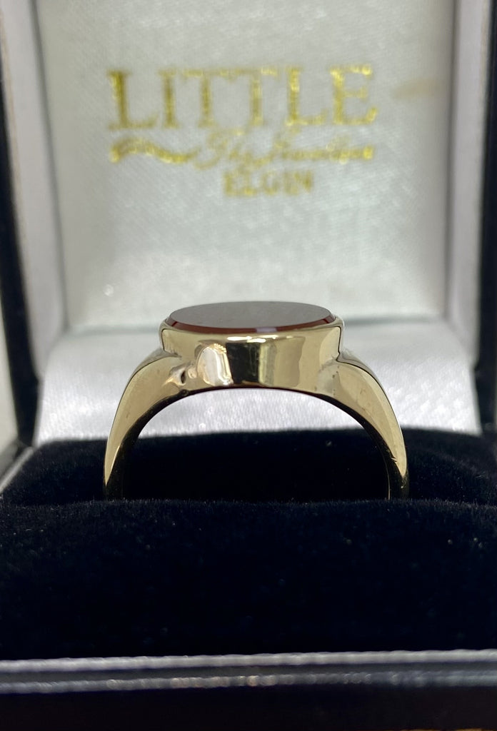 Vintage 9ct Carnelian Oval Signet Ring