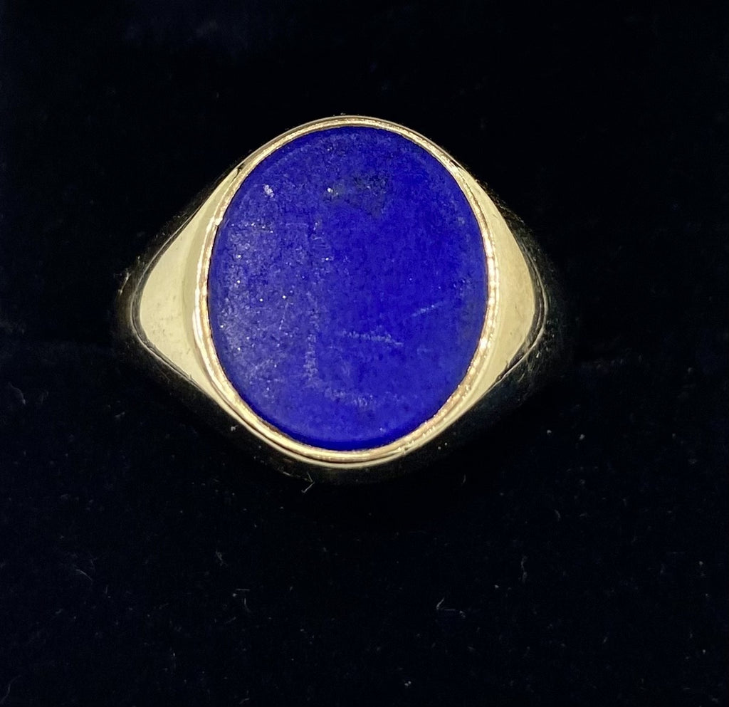 Vintage 9ct Lapis Lazuli Signet Ring