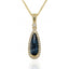 9ct Yellow Gold Blue Topaz & Diamond Pendant