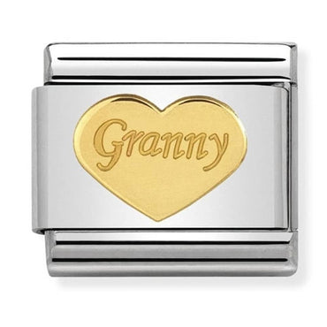 Nomination Gold Granny Heart Composable Link