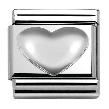 Nomination Silver Raised Heart Composable Link