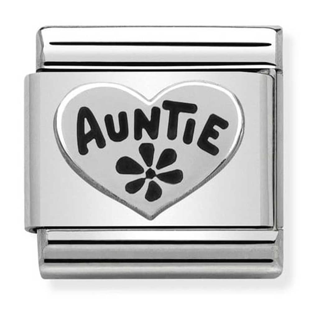 Nomination CLASSIC Silvershine Oxidised Symbols Auntie Heart Charm