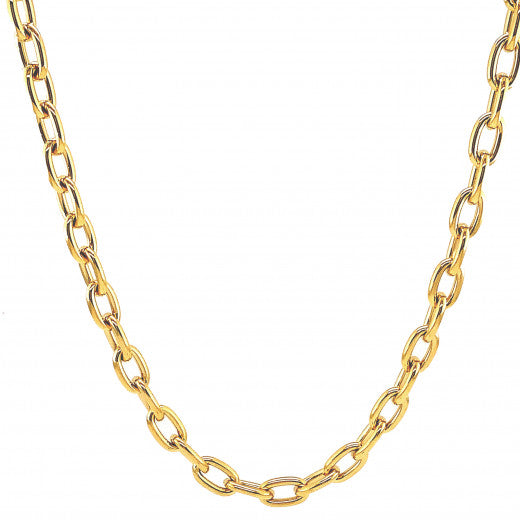 9ct Yellow Gold Hollow Necklace 18"