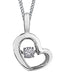 9ct White Gold Diamond Heart Pendant & Chain