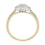 18ct Yellow Gold 3 Stone Diamond Ring & Diamond Shoulders