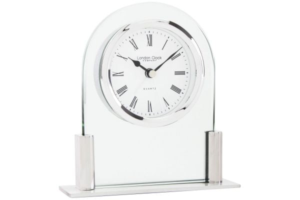 London Clock Co. Silver Finish Mantel Clock