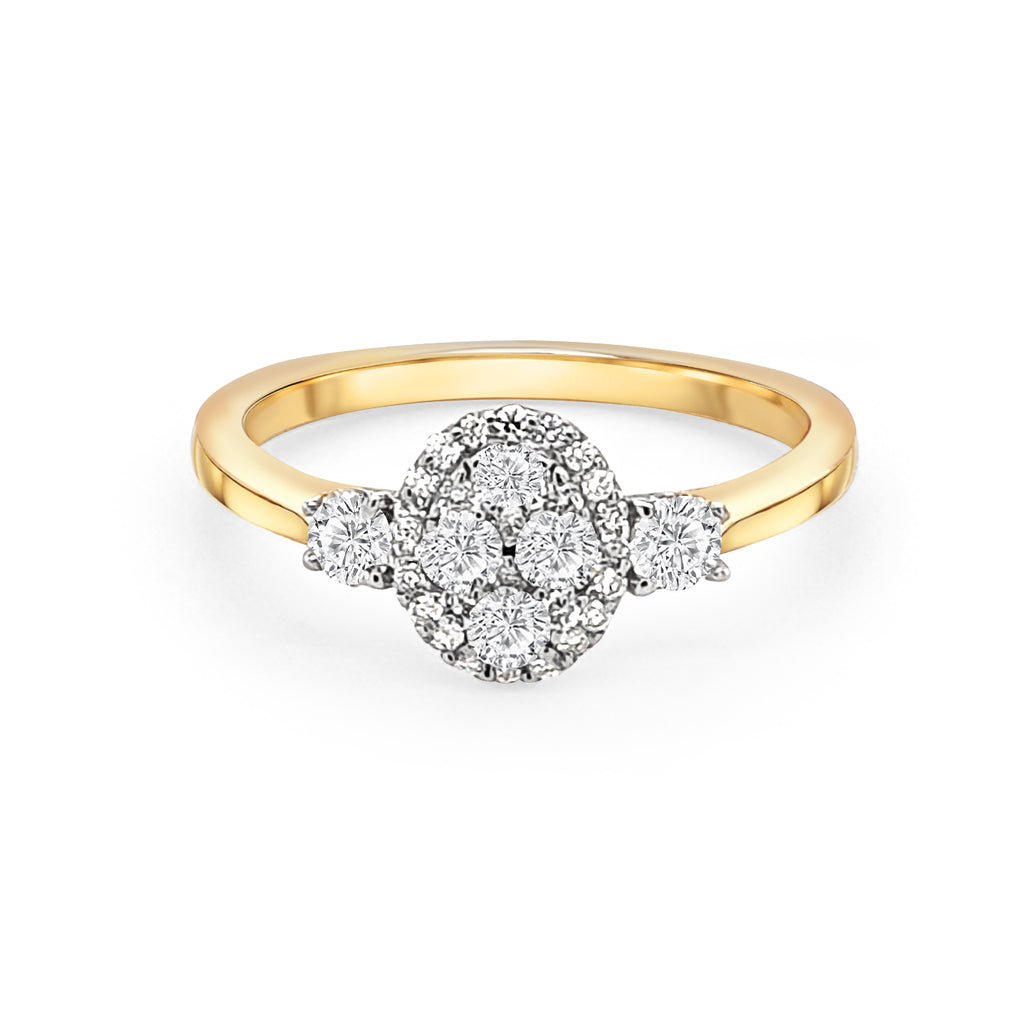 9ct Yellow Gold Cluster Ring