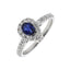 18ct White Gold Sapphire & Diamond Teardrop Ring