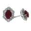 18ct White Gold Ruby & Diamond Cluster Earrings