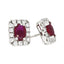 18ct White Gold Ruby & Diamond Earrings