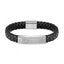 Boss Gents Black Leather Bracelet