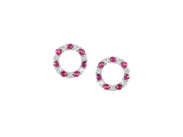 Amore Silver Ruby & Cubic Zirconia Earrings