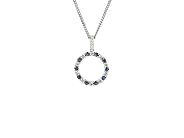 Amore Silver Sapphire & Cubic Zirconia Pendant
