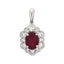 18ct White Gold Ruby & Diamond Pendant