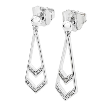 Lucy Quatermaine White Topaz Art Deco Earrings