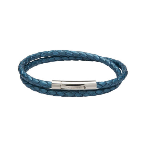 Unique & Co Metallic Blue Leather Bracelet