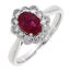 Platinum Ruby & Diamond Cluster Ring