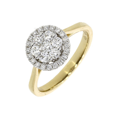 18ct Yellow Gold Diamond Cluster Ring