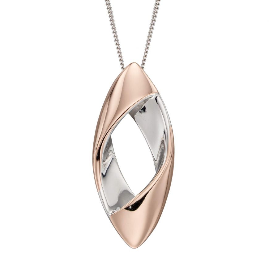 Fiorelli Navette Ribbon Pendant with Rose Gold Plating