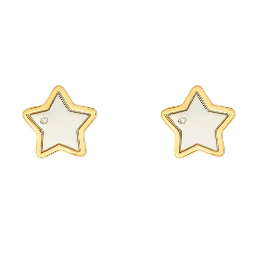 D for Diamond Two Colour Star Earrings