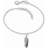 Angel Whisperer Wing Duo Silver and Black CZ Bracelet