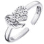 Angel Whisperer Silver Heart Wing Ring