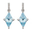 9ct White Gold Blue Topaz & Diamond Kite Shape Earrings