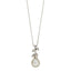 9ct White Gold Pearl and Diamond Leaf Design Pendant