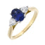 18ct White Gold Sapphire & Diamond Three Stone Ring