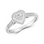 9ct White Gold Diamond Heart Ring