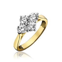 18ct Yellow Gold Diamond Four Stone Ring