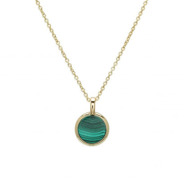Unique & Co Gold Plate Malachite Pendant