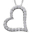 9ct White Gold Diamond Heart Pendant