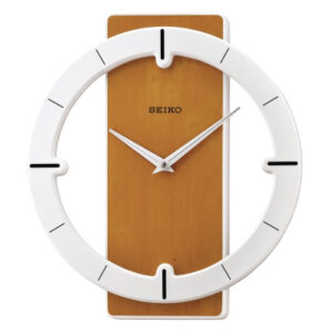 Seiko Wooden White Wall Clock