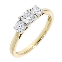 18ct Yellow Gold Diamond 3 Stone Ring