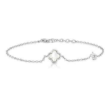 Silver & Co Mother of Pearl Clover-Shaped Bracelet
