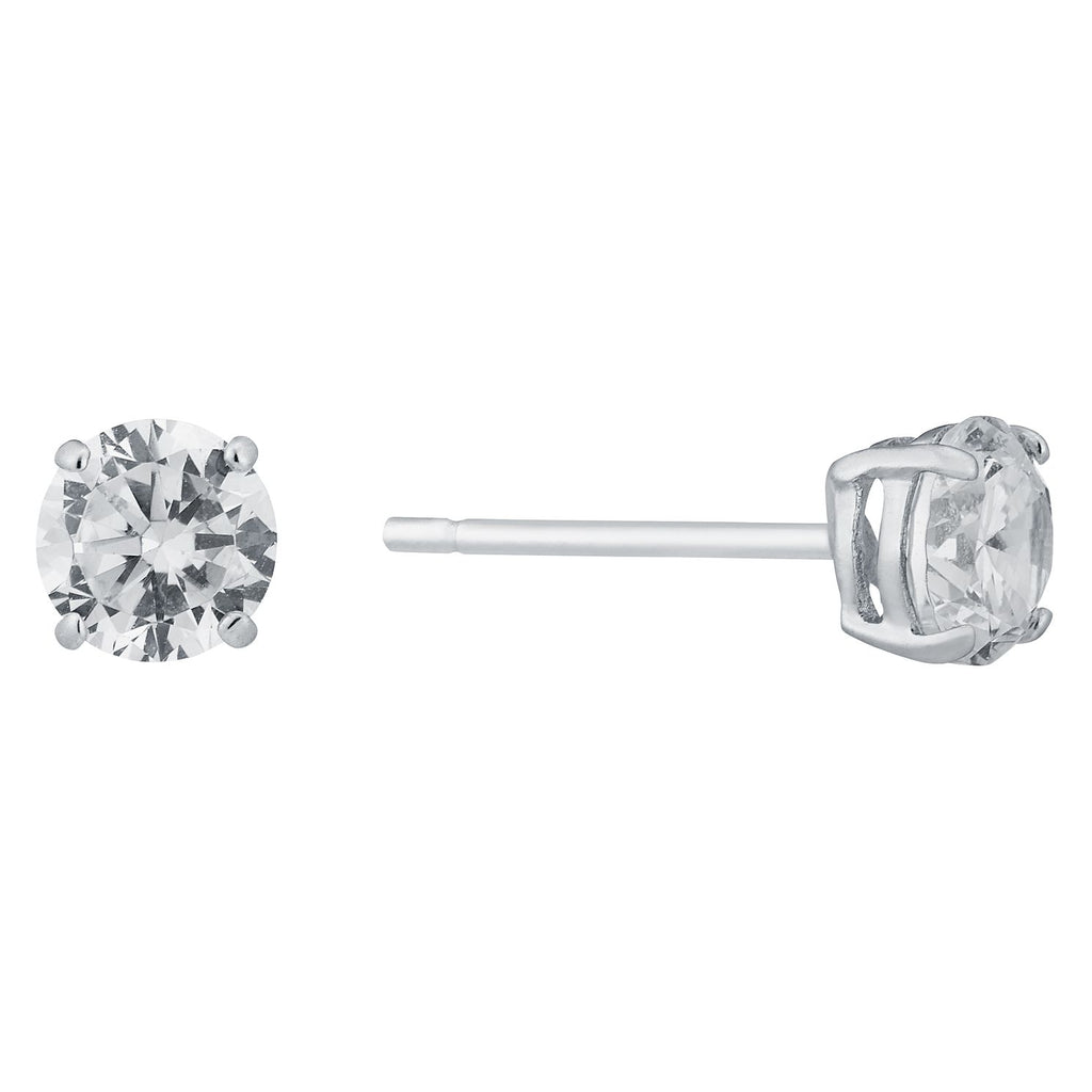 9ct white gold cubic zirconia stud earrings