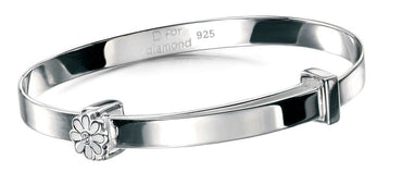 D for Diamond White Daisy Bangle
