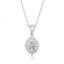 9ct White Gold Cubic Zirconia Pendant with Chain