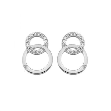 Hot Diamonds White Topaz Interlocking Earrings
