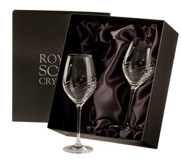 Diamante - 2 Large Wine Glasses (Presentation Boxed)