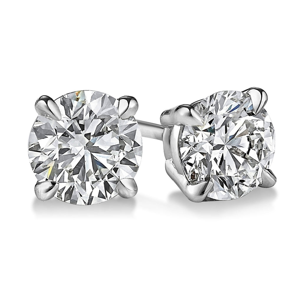 9ct White Gold Diamond Stud Earrings